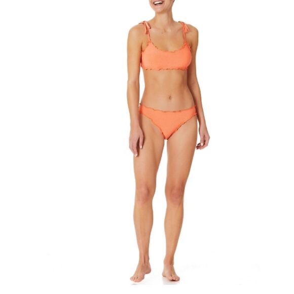 Lettuce Edge & Knot Top With High Leg Bottom Bikini Swimsuit 2-Pack Size S - Picture 2 of 12